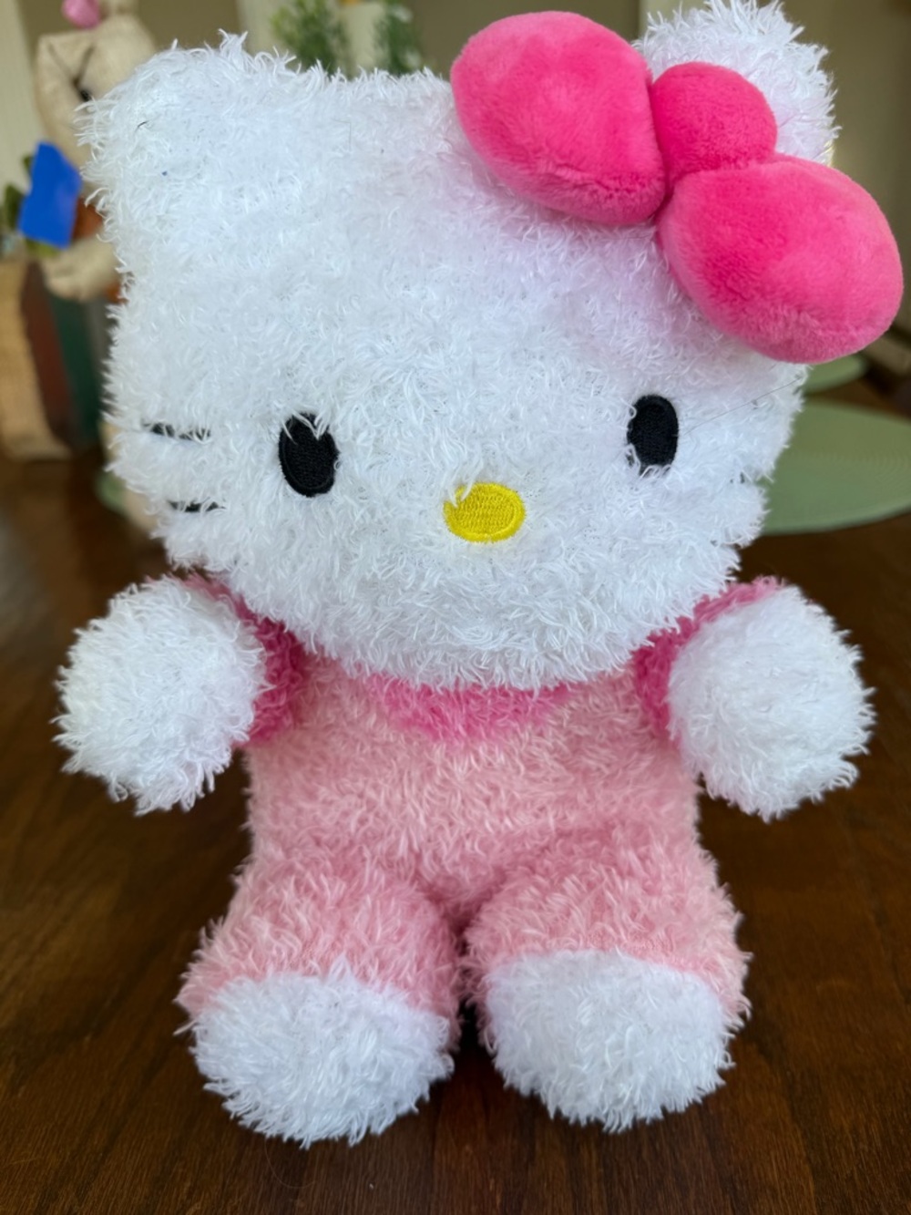 Hello Kitty Pink and White Plush with Bright Bow
